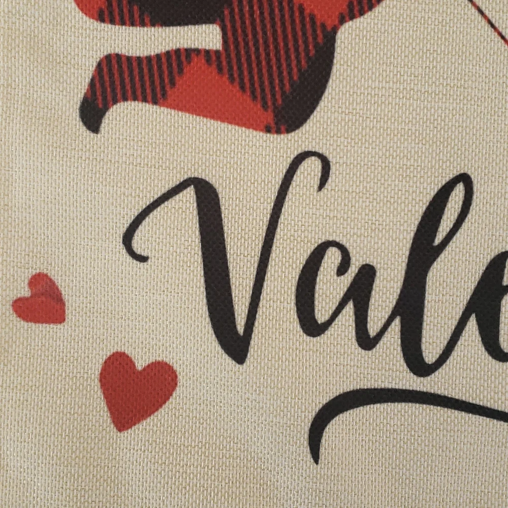 Valentine's Day 18x18 Pillow Cover Red & Black Heart Farmhouse Holiday Decor